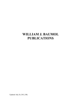 William J. Baumol 2004 Publications