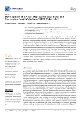 Development of a Novel Deployable Solar Panel and Mechanism for 6U Cubesat of STEP Cube Lab-II