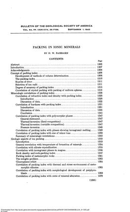 Packing in Ionic Minerals