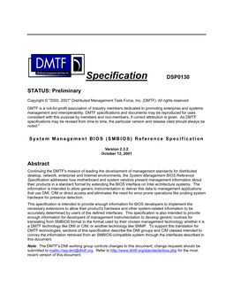 System Management BIOS Reference Specification
