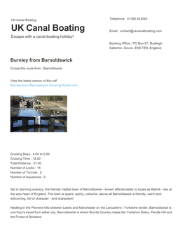 Burnley from Barnoldswick | UK Canal Boating