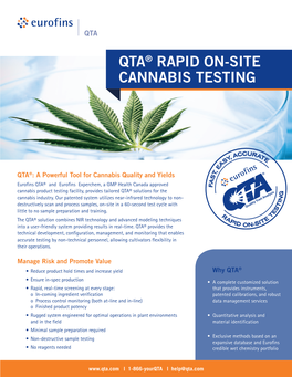 Qta® Rapid On-Site Cannabis Testing