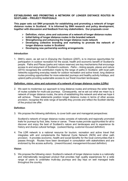 Establishing and Promoting a Network of Longer Distance Routes in Scotland – Project Proposals