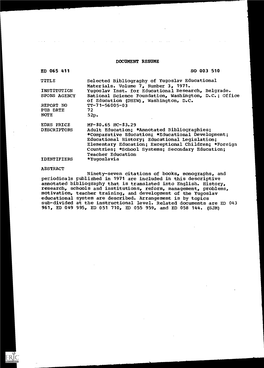 DOCUMENT RESUME ED 065 411 SO 003 510 TITLE Selected