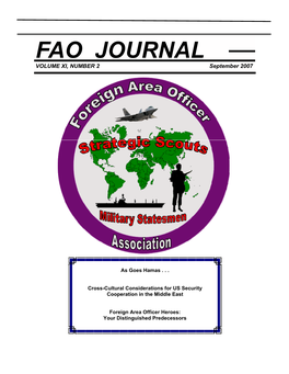 FAO JOURNAL VOLUME XI, NUMBER 2 September 2007