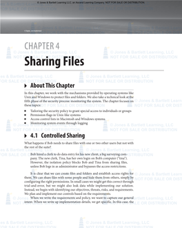 CHAPTER 4 © Jones & Bartlett Learning, LLC © Jones & Bartlett Learning, LLC NOT Forsharing SALE OR DISTRIBUTION Files NOT for SALE OR DISTRIBUTION