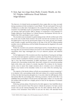 9. Iron Age Toe-Rings from Rath, County Meath, on the N2 Finglas–Ashbourne Road Scheme Holger Schweitzer
