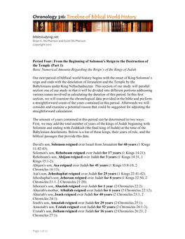 316 Chronology: Timeline of Biblical World History Biblestudying.Net