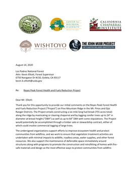 Kevin Elliott, Forest Supervisor 6750 Navigator Dr #150, Goleta, CA 93117 Kevin.B.Elliott@Usda.Gov