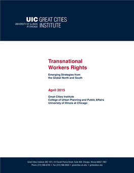 Transnational Workers Rights Emerging Strategies from the Global North and South