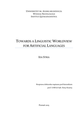 Towards a Linguistic Worldview for Artificial Languages (PDF)