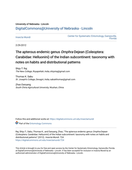 Coleoptera: Carabidae: Helluonini) of the Indian Subcontinent: Taxonomy with Notes on Habits and Distributional Patterns