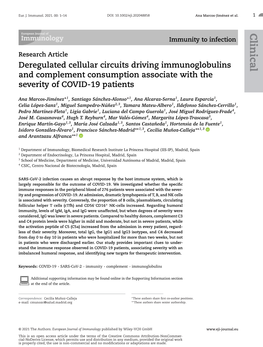 Deregulated Cellular Circuits Driving Immunoglobulins and Complement Consumption Associate with the Severity of COVID-19 Patients