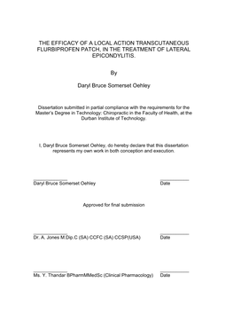 The Efficacy of a Local Action Transcutaneous Flurbiprofen Patch, in the Treatment of Lateral Epicondylitis