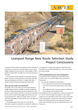 Liverpool Range New Route Selection Study Project Conclusions