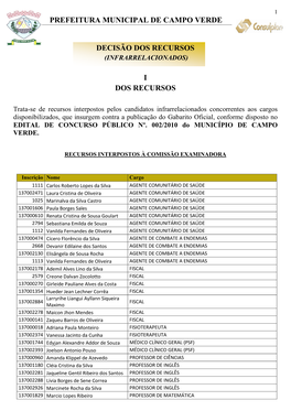 Decisão De Recursos Campo Verde