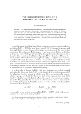 The Representation Ring of a Compact Lie Group Revisited