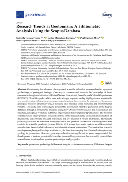 Research Trends in Geotourism: a Bibliometric Analysis Using the Scopus Database