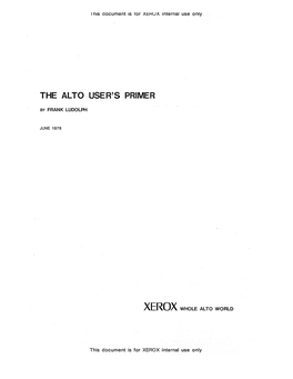 The Alto User's Primer