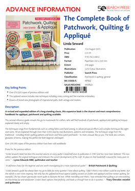 The Complete Book of Patchwork, Quilting & Appliqué