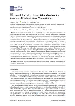 Albatross-Like Utilization of Wind Gradient for Unpowered Flight of Fixed-Wing Aircraft