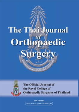 The Thai Journal of Orthopaedic Surgery