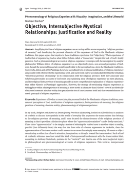 Objective, Intersubjective Mystical Relationships: Justification and Reality