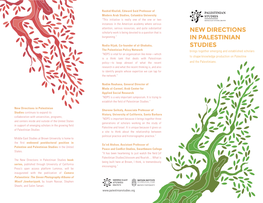 New Directions in Palestinian Studies