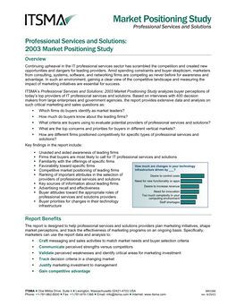 2003 Market Positioning Study