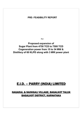 Pre- Feasibility Report