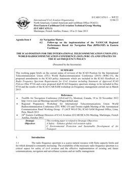 E/CAR/CATG/1 — WP/22 International Civil Aviation Organization