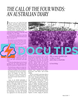 The Call of the Four Winds: an Australian Diary