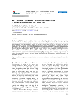 First Confirmed Reports of the Rhizostome Jellyfish Mastigias (Cnidaria: Rhizostomeae) in the Atlantic Basin