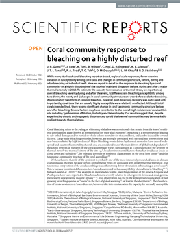 Coral Community Response to Bleaching on a Highly Disturbed Reef J