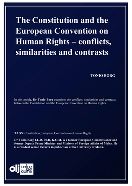 The Constitution and the European Convention on Human Rights – Conflicts, Similarities and Contrasts