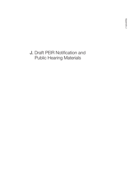 J. Draft PEIR Notification and Public Hearing Materials