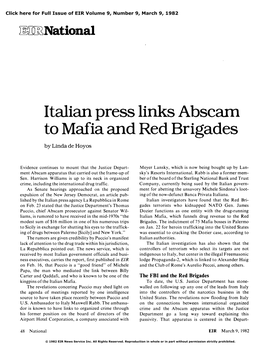 Italian Press Links Abscam to Mafia and Red Brigades