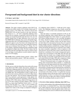 ASTRONOMY and ASTROPHYSICS Foreground and Background Dust In