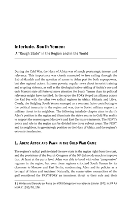 Interlude. South Yemen: a “Rough State” in the Region and in the World