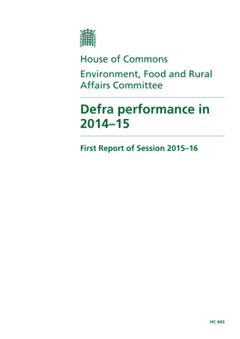 Defra Performance in 2014-15