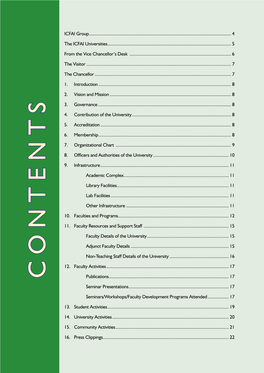 Annual Report - 2016-17 the ICFAI Universities ICFAI Has Established 11 Universities Across India