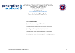 Generation Scotland Privacy Notice