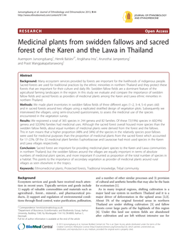 Medicinal Plants from Swidden Fallows and Sacred Forest of the Karen and the Lawa in Thailand