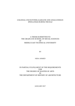 Colonial Encounters, Karachi and Anglo-Indian Dwellings During the Raj