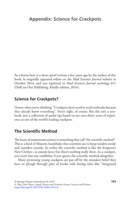 Appendix: Science for Crackpots