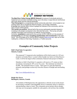 Examples of Community Solar Projects