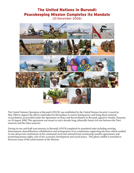 The United Nations in Burundi: Peacekeeping Mission Completes Its Mandate (31 December 2006)