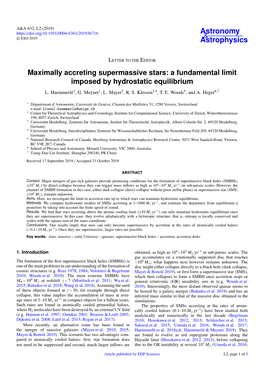 Maximally Accreting Supermassive Stars: a Fundamental Limit Imposed by Hydrostatic Equilibrium L