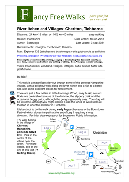 River Itchen and Villages: Cheriton, Tichborne