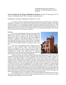 Landmarks Preservation Commission December 16, 2008, Designation List 408 LP-2312